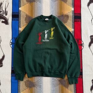 Vintage 90s Golf Golfing Embroidered Crewneck Sweatshirt Size Large Par Birdie